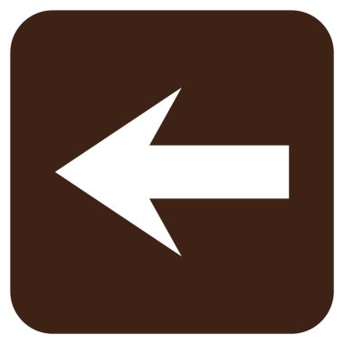 Düz sol ok vektör simgesi kare