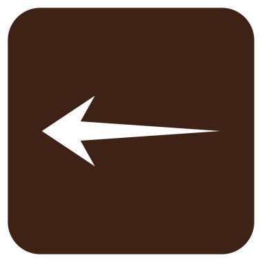 Düz sol ok vektör simgesi kare