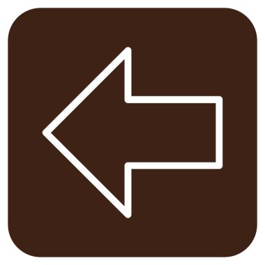 Düz sol ok vektör simgesi kare