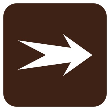 Ok sağ düz vektör simgesi kare