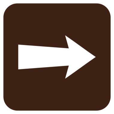 Ok sağ düz vektör simgesi kare