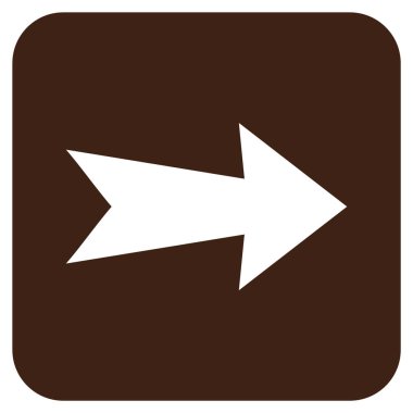 Ok sağ düz vektör simgesi kare