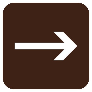 Ok sağ düz vektör simgesi kare