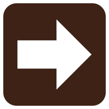 Ok sağ düz vektör simgesi kare