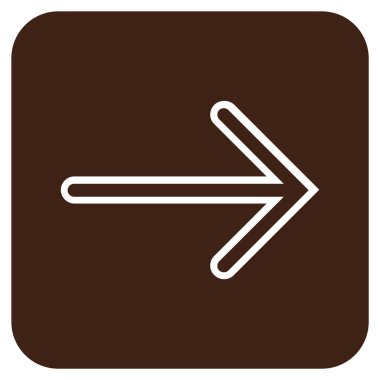 Ok sağ düz vektör simgesi kare