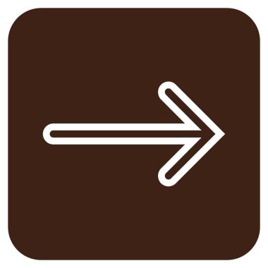 Ok sağ düz vektör simgesi kare