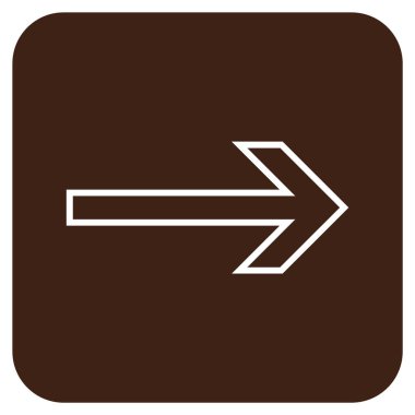 Ok sağ düz vektör simgesi kare