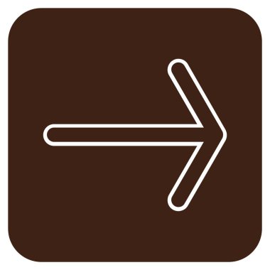 Ok sağ düz vektör simgesi kare