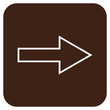 Ok sağ düz vektör simgesi kare