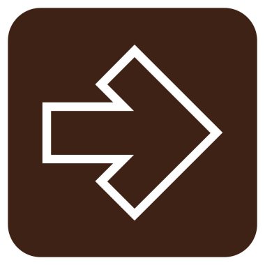 Ok sağ düz vektör simgesi kare