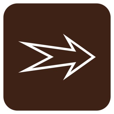 Ok sağ düz vektör simgesi kare