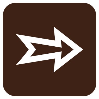 Ok sağ düz vektör simgesi kare