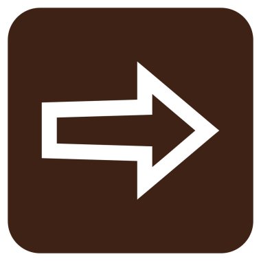 Ok sağ düz vektör simgesi kare