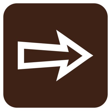 Ok sağ düz vektör simgesi kare