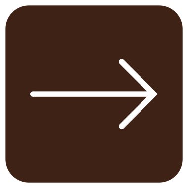 Ok sağ düz vektör simgesi kare