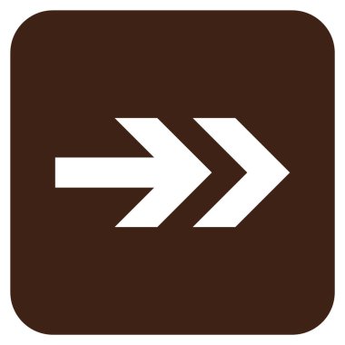 Ok sağ düz vektör simgesi kare