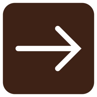 Ok sağ düz vektör simgesi kare