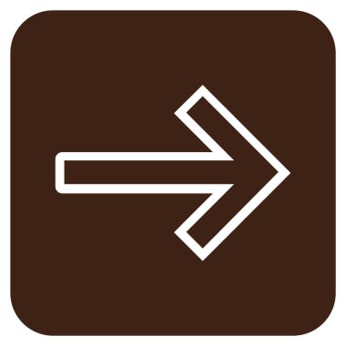 Ok sağ düz vektör simgesi kare