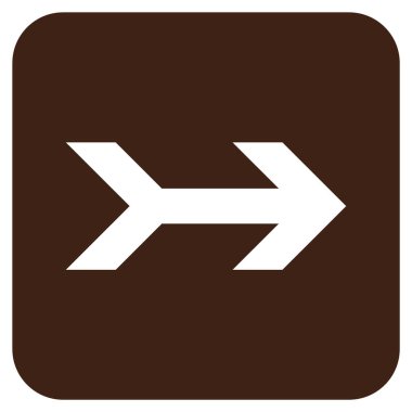 Ok sağ düz vektör simgesi kare