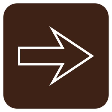 Ok sağ düz vektör simgesi kare