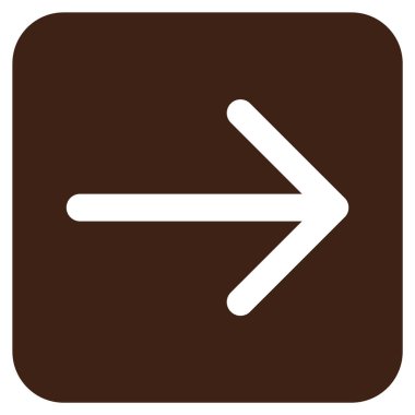 Ok sağ düz vektör simgesi kare