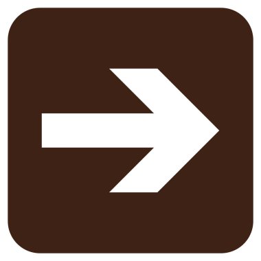 Ok sağ düz vektör simgesi kare