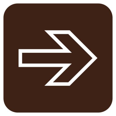 Ok sağ düz vektör simgesi kare