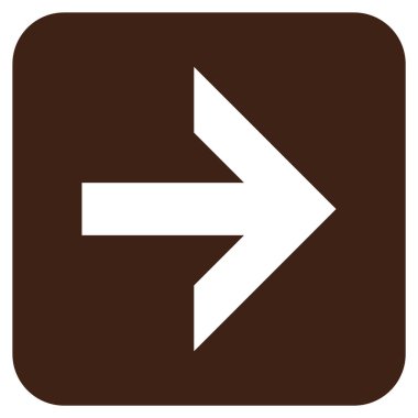 Ok sağ düz vektör simgesi kare