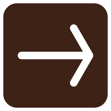 Ok sağ düz vektör simgesi kare