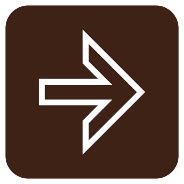 Ok sağ düz vektör simgesi kare