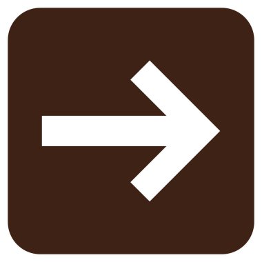 Ok sağ düz vektör simgesi kare