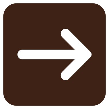 Ok sağ düz vektör simgesi kare