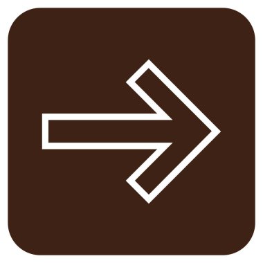 Ok sağ düz vektör simgesi kare