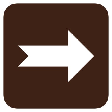 Ok sağ düz vektör simgesi kare