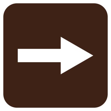 Ok sağ düz vektör simgesi kare