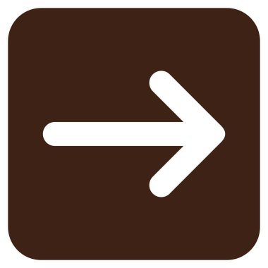 Ok sağ düz vektör simgesi kare