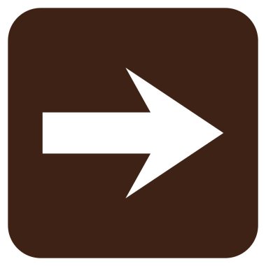 Ok sağ düz vektör simgesi kare