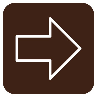 Ok sağ düz vektör simgesi kare