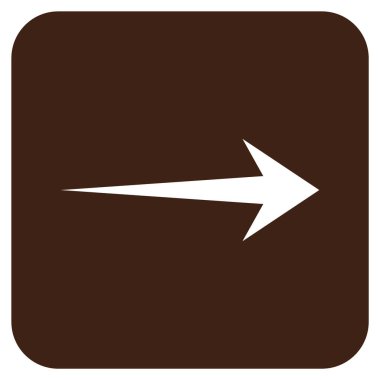 Ok sağ düz vektör simgesi kare