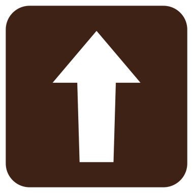 Düz yukarı ok vektör simgesi kare