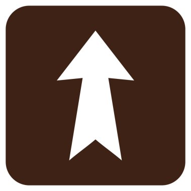 Düz yukarı ok vektör simgesi kare