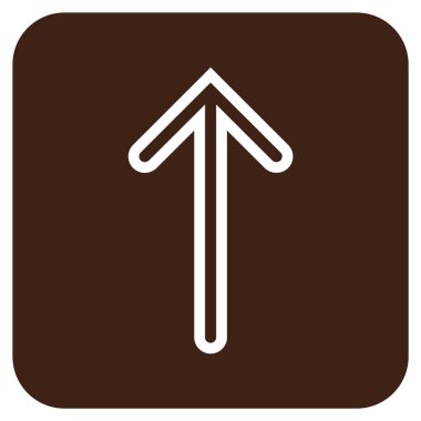 Düz yukarı ok vektör simgesi kare