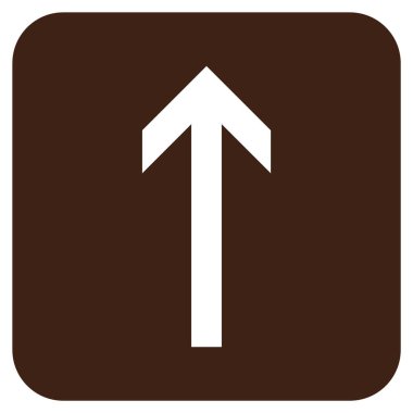 Düz yukarı ok vektör simgesi kare