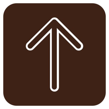 Düz yukarı ok vektör simgesi kare