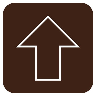 Düz yukarı ok vektör simgesi kare