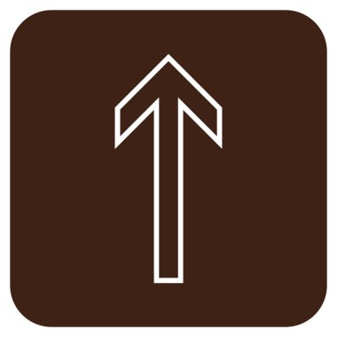 Düz yukarı ok vektör simgesi kare