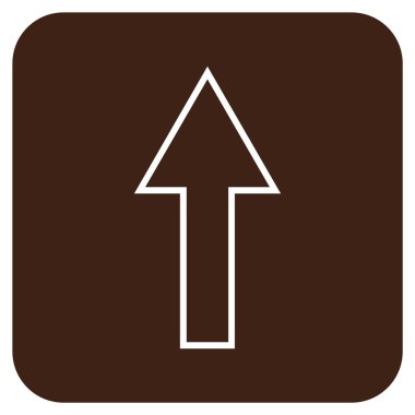 Düz yukarı ok vektör simgesi kare