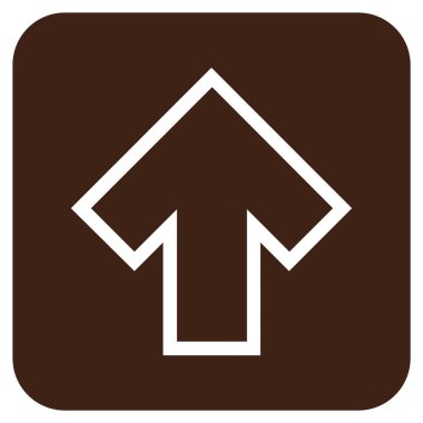 Düz yukarı ok vektör simgesi kare