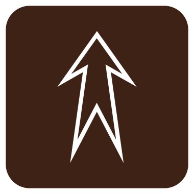 Düz yukarı ok vektör simgesi kare