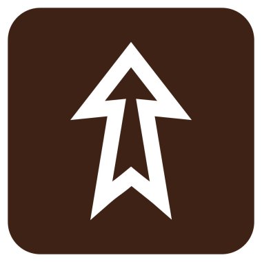 Düz yukarı ok vektör simgesi kare